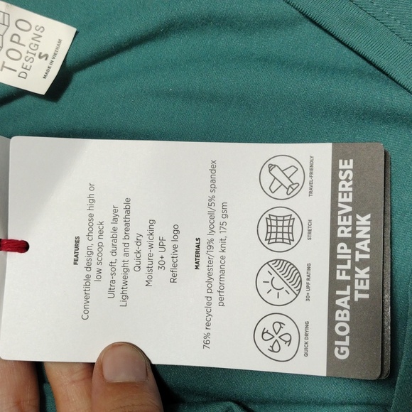 NWT Topo Designs Caribbean Global Flip Reverse Tek Tank Women's Size Small - Picture 8 of 9